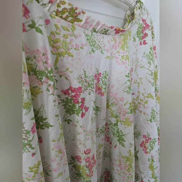 Vintage Handmade Upcycled Floral Sheet Midi Circle Skirt - Picture 3 of 5